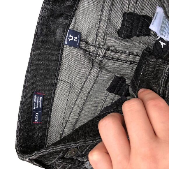 Vintage True Religion Jeans Size 29 Ricky Relaxed Straight Gray - Picture 7 of 10